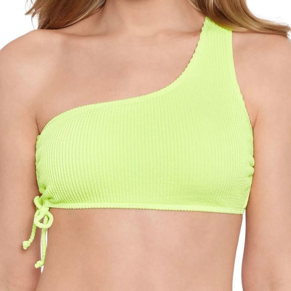 Salt + Cove Junior’s Sandy Ribbed One Shoulder Bikini Top Yellow Size L